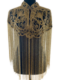 The Giorgina Beaded Fringe Capelet - Gold