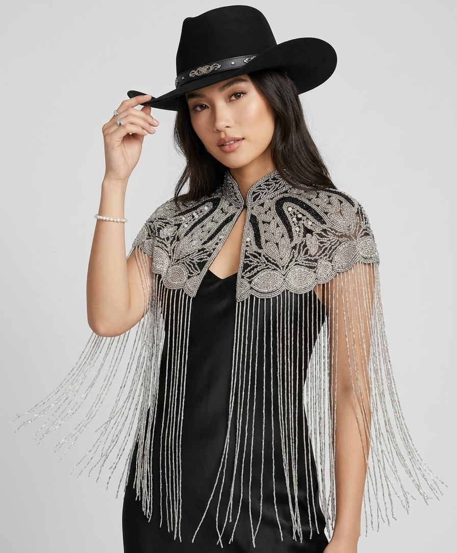 The Bianca Capelet — Silver Shimmer